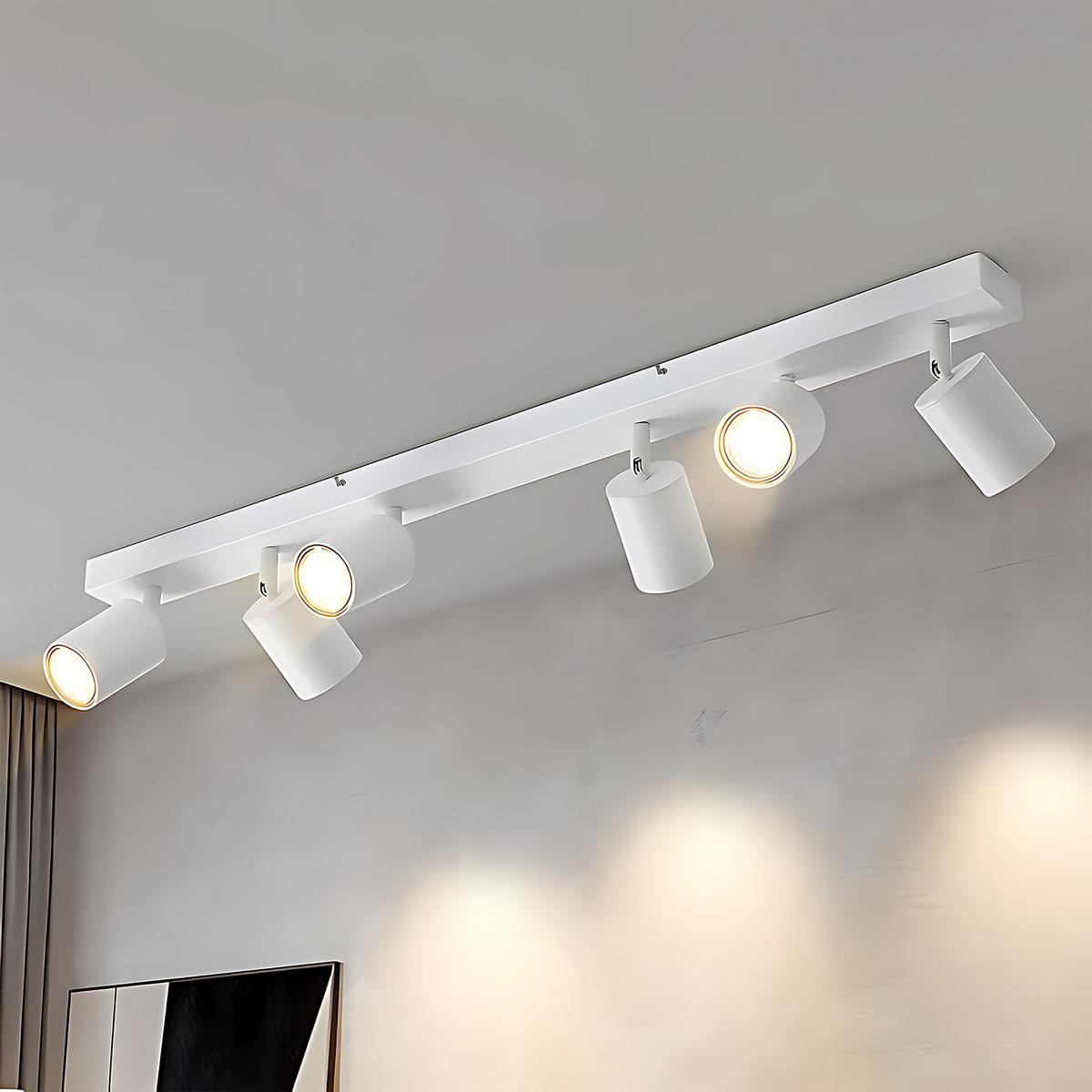 DECKENSTRAHLER Roger 6-flammig 77/3/14 cm - Weiß, Metall (77/3/14cm) - Nettlife