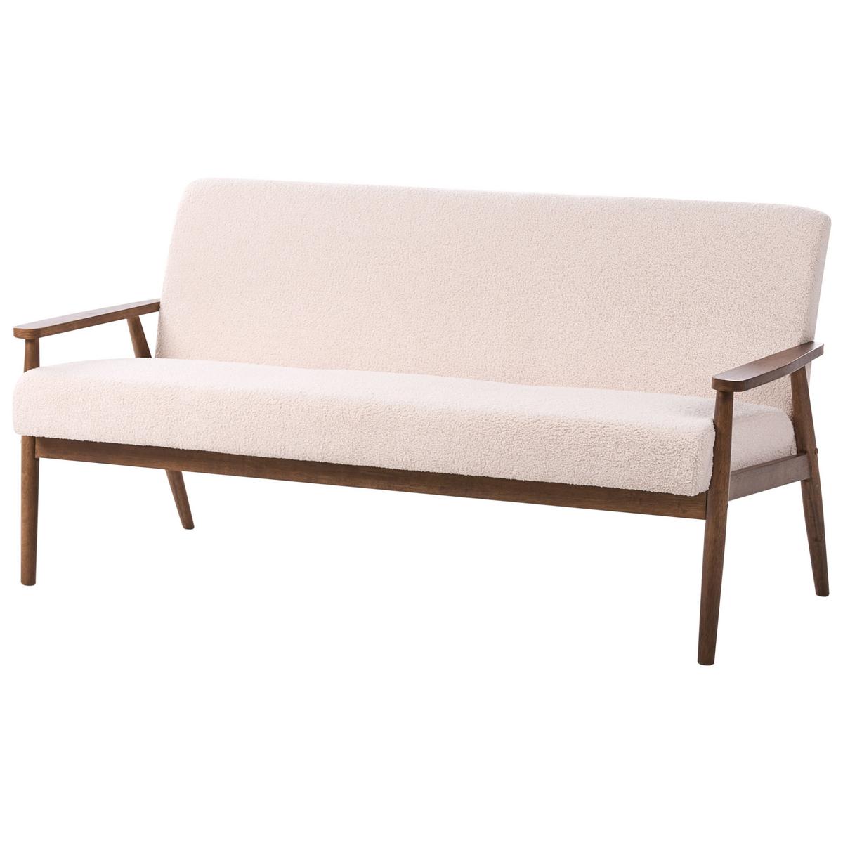3-SITZER-SOFA Bouclé Dunkelbraun/Beige Esrum - Dunkelbraun, Textil (151/79/72cm) - Beliani