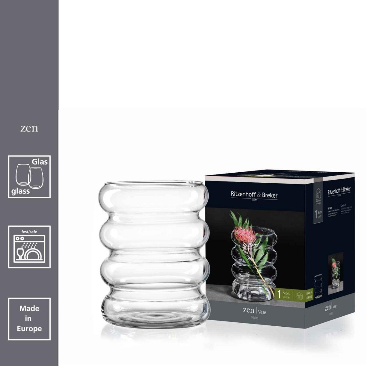 VASE Zen transparent 25 cm - Transparent, Glas (25cm) - Ritzenhoff Breker