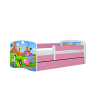 KINDERBETT Safari mit Schublade 160/80 90/61/164 - Rosa, Holzwerkstoff (80/160cm) - RAUMHIRSCH FURNITURE