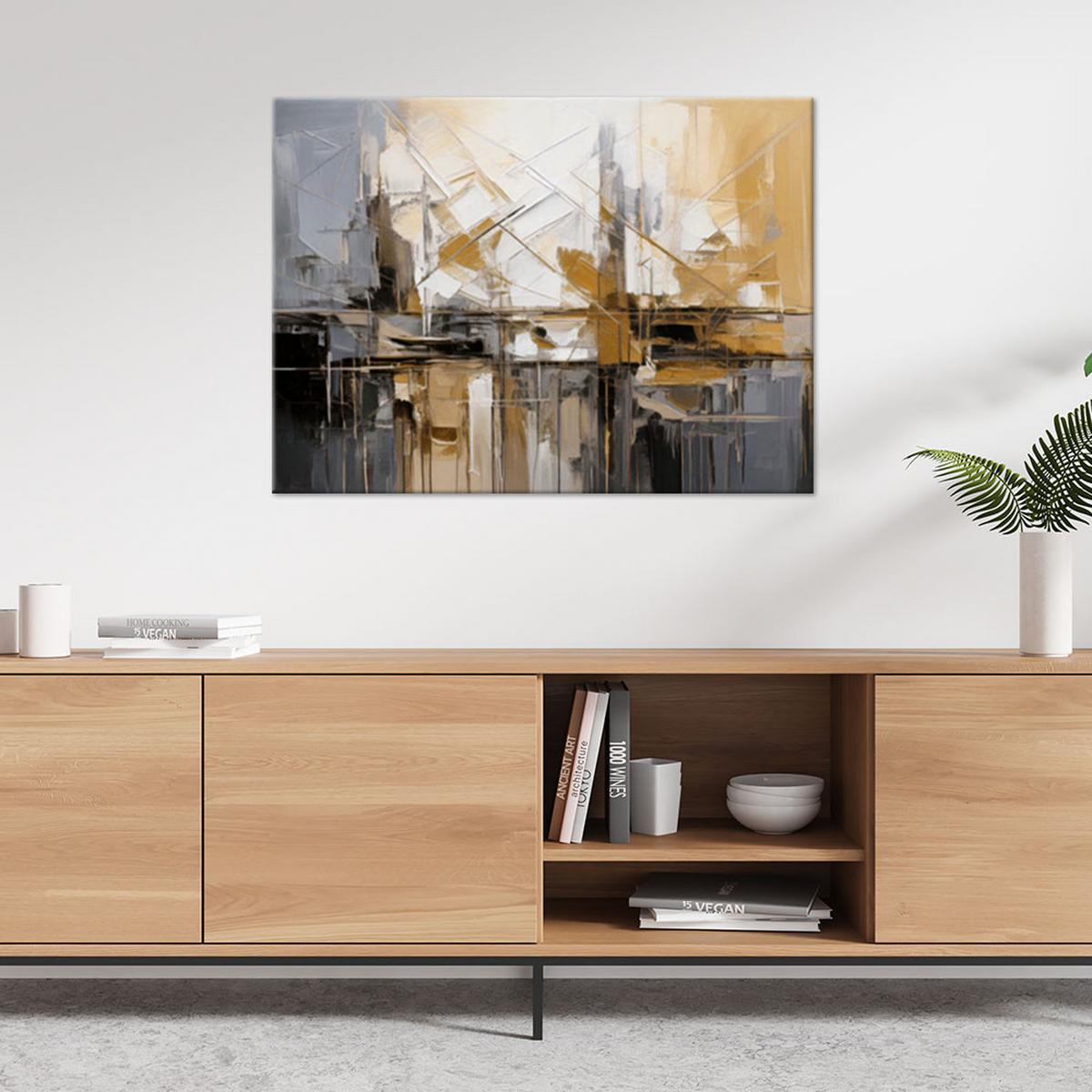 LEINWANDBILD Abstraktion 60x40cm - Goldfarben, Textil (60/40cm) - Feeby