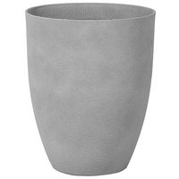 BLUMENTOPF hellgrau rund 43/43/52 cm Croton - Hellgrau, Stein (52cm) - Beliani