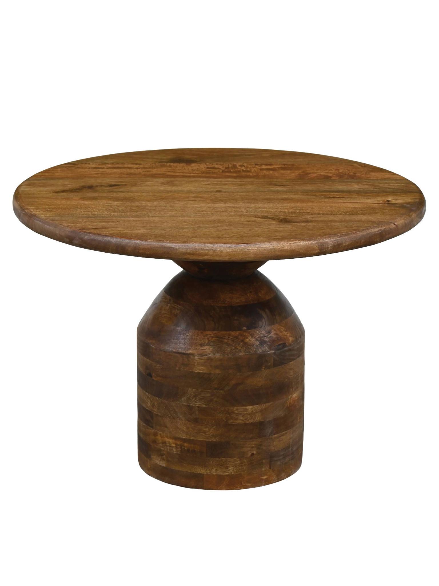 COUCHTISCH ATRANI, Mango Massivholz, Ø 60 x 41,5 cm - Braun, Mangoholz/Holz (60/60/41.5cm) - KADIMA DESIGN