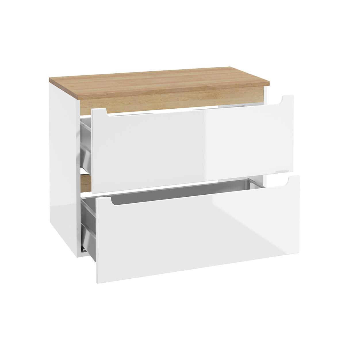 WASCHTISCHUNTERSCHRANK 80cm Livia Weiß - Weiß, Holzwerkstoff (80/62.5/46cm) - Petits-meubles