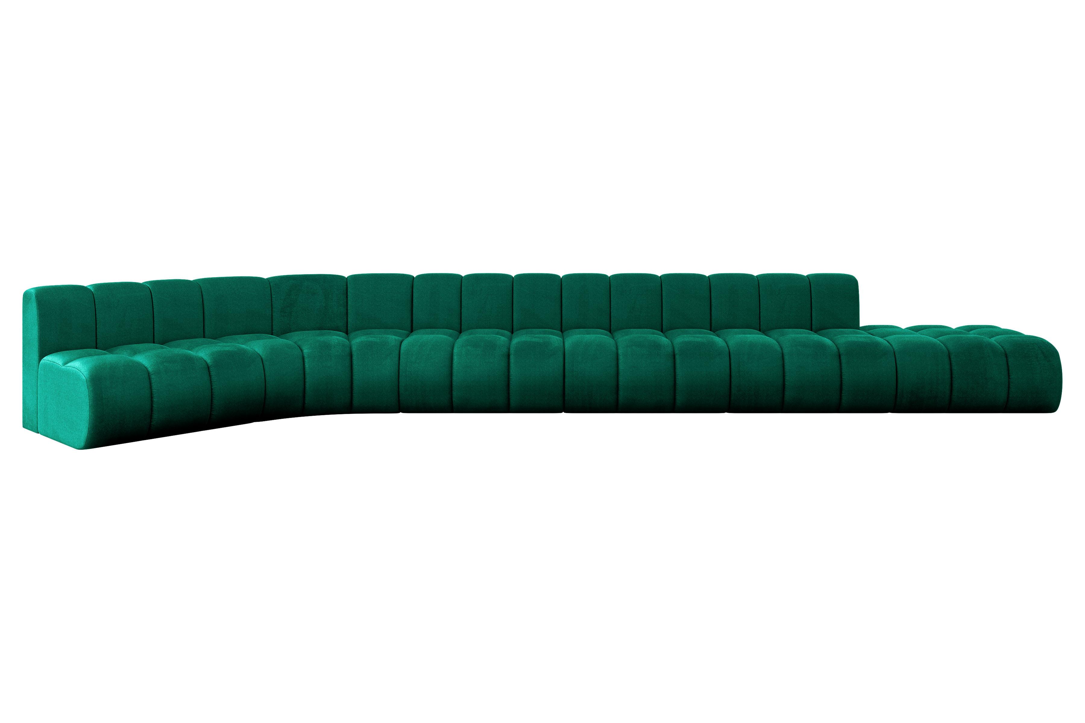 ECKSOFA modulares Sofa Brilo-L3 - 562x174x70 cm Grün - Dunkelgrün, Holzwerkstoff/Textil (562/174cm) - ALTDECOR