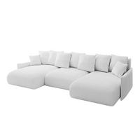 WOHNLANDSCHAFT mit Schlaffunktion und Bettkasten ONESK-U-v1 317x177x72 Weiß Bouclé - Weiß, Holzwerkstoff/Kunststoff (317/72/177cm) - ALTDECOR
