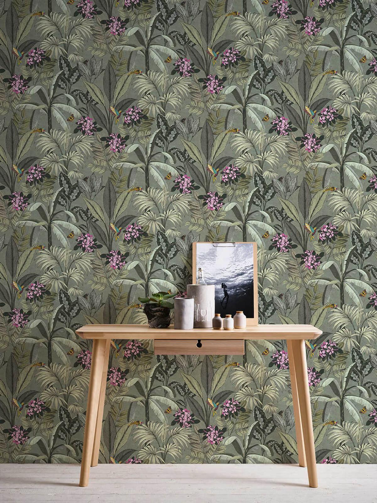 VLIESTAPETE Grün 53/1005 cm - Grün, Textil (53/1cm) - KUNSTLOFT