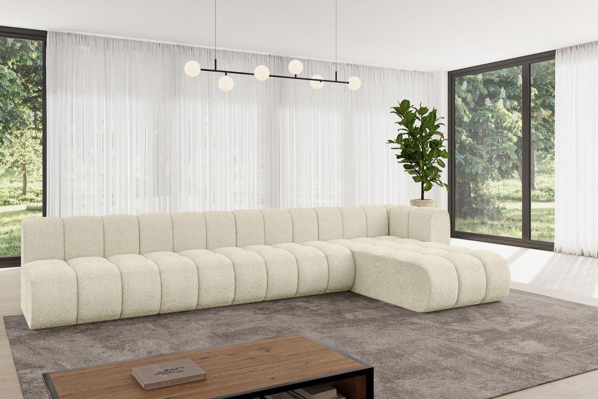 ECKSOFA modulares Sofa Darnel-L3 - 387x177x70 cm Beige - Beige, Holzwerkstoff/Textil (387/177cm) - ALTDECOR