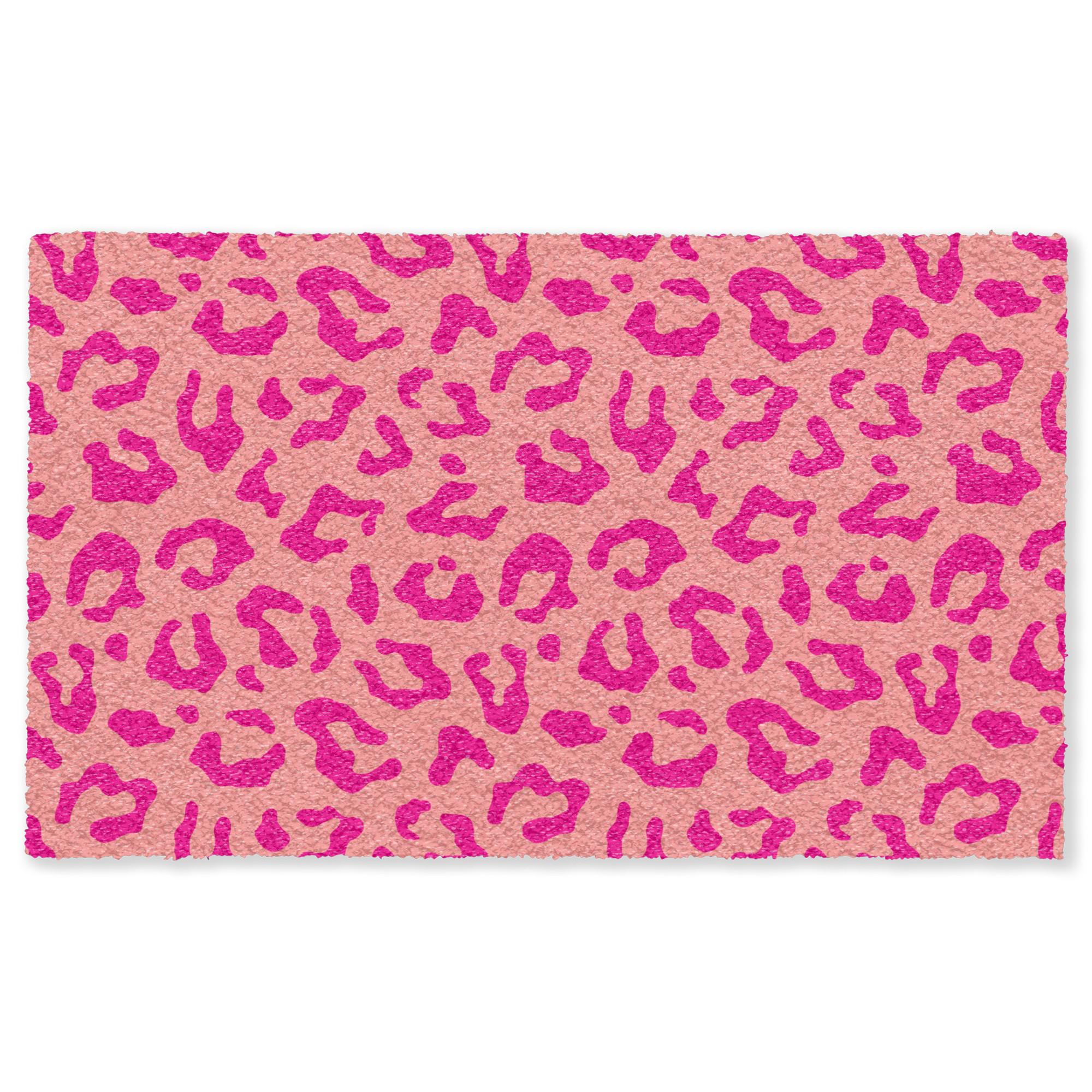 FUSSMATTE Pantherdruck - Rosa - Tierdruck - Minimalistisch Sauberlaufmatte 150x90 cm - Pink, Kunststoff (150/90cm) - MuchoWow