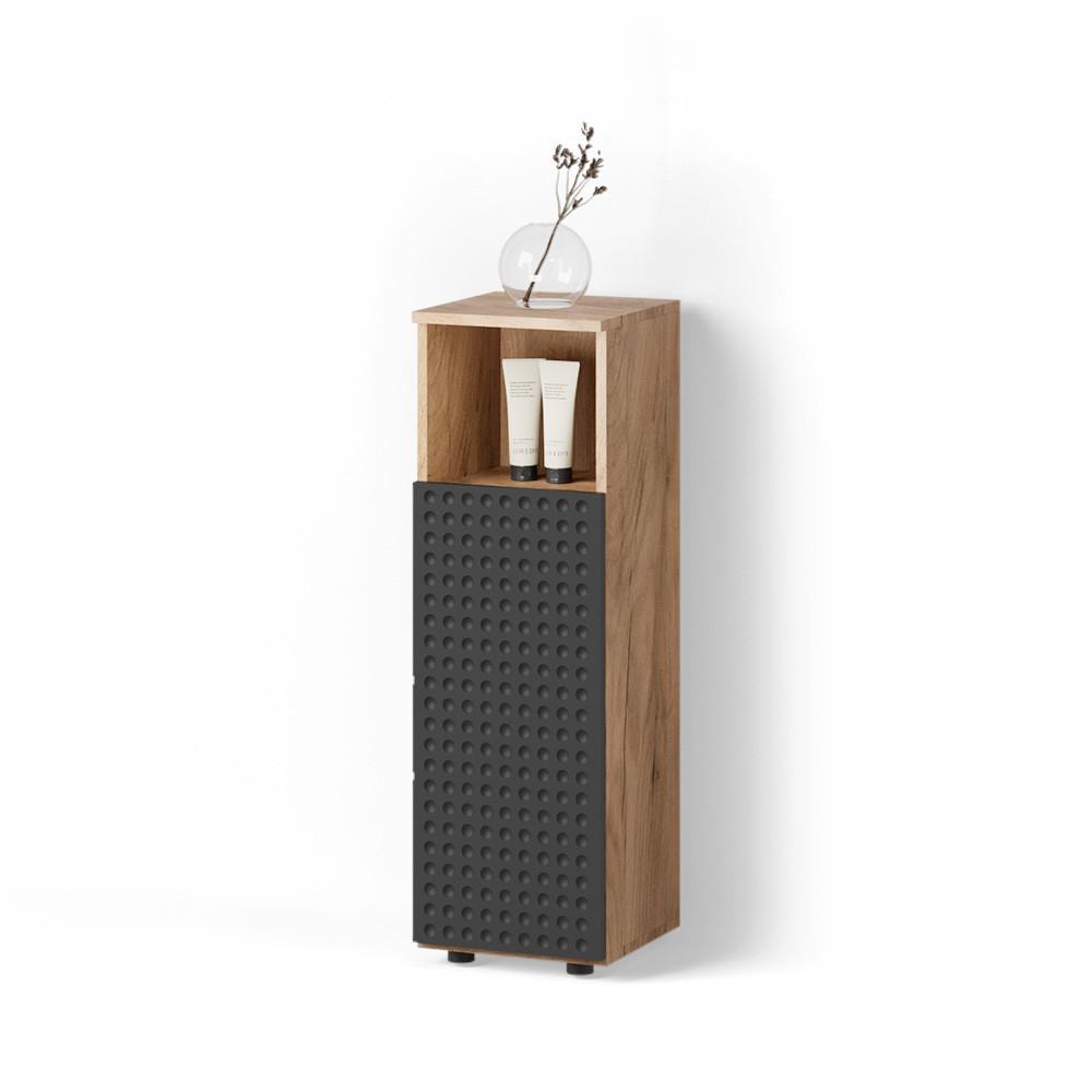 MIDISCHRANK Ronco Anthrazit gepunktet 30 x 95 cm - Anthrazit, Holzwerkstoff (30/95/30cm) - Livinity®