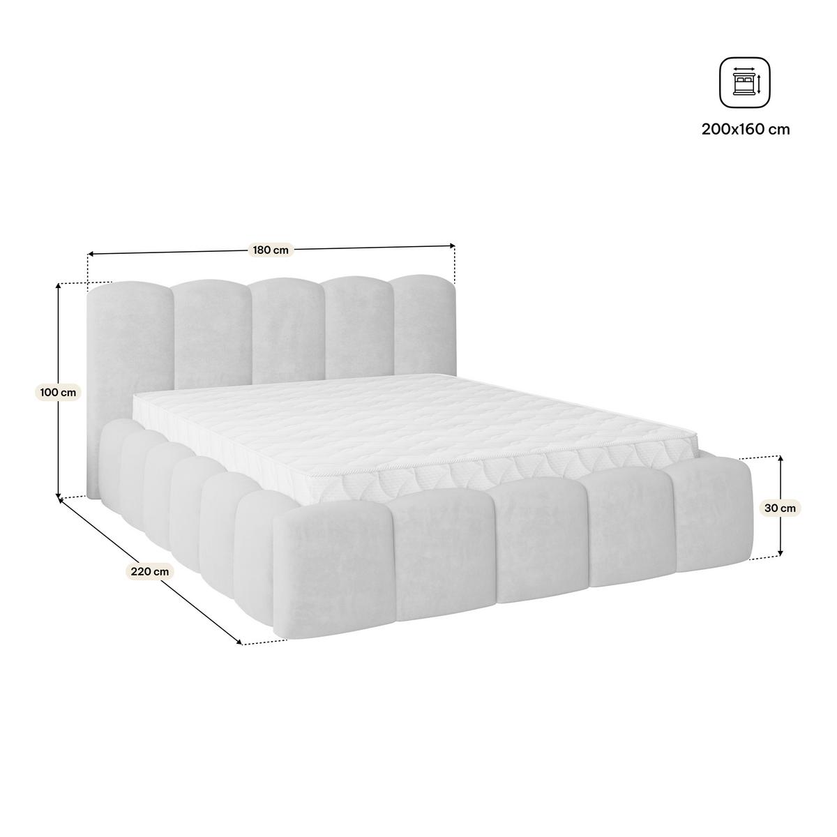 POLSTERBETT FALINA 160x200 cm mit Bettkästen - Braun - Braun, Holz (160/200cm) - MASSENO