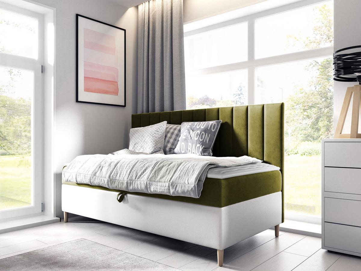 BOXBETT Maja Junior 2 - H3 - Weiß/Grün, Holz (100/200cm) - MIRJAN24