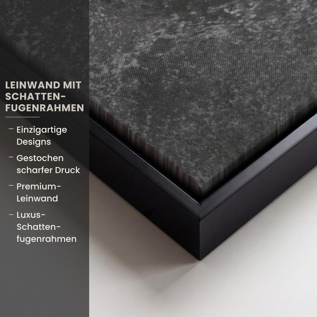 LEINWAND Bilder mit Rahmen - Pfeffer - Kräuter - Gewürze - Beton - 100x70 - Dunkelgrau, Textil (100/70cm) - MuchoWow