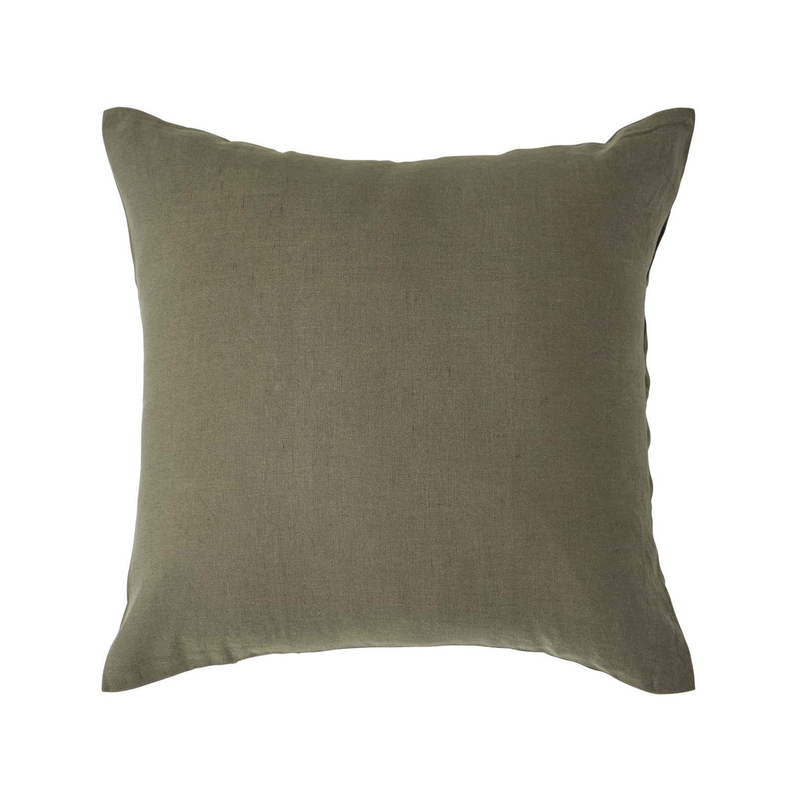 KISSENBEZUG Leinen - Olivgrün, Textil (60/60cm) - Homescapes