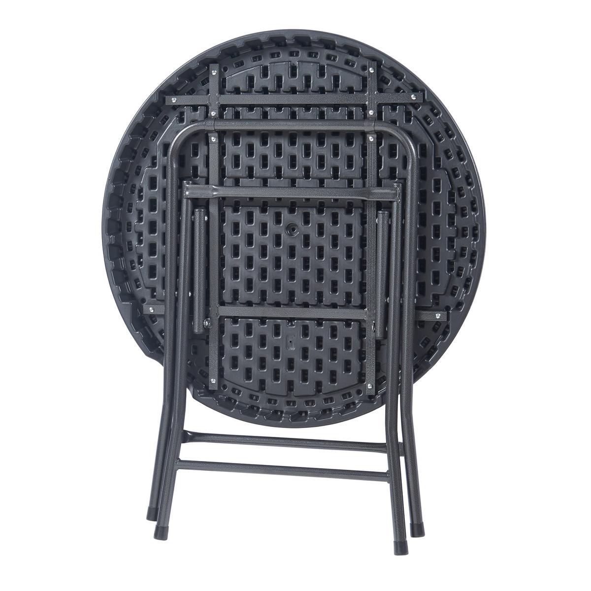 KLAPPTISCH Mark - Schwarz, Kunststoff/Metall (80/80/74cm) - [en.casa]