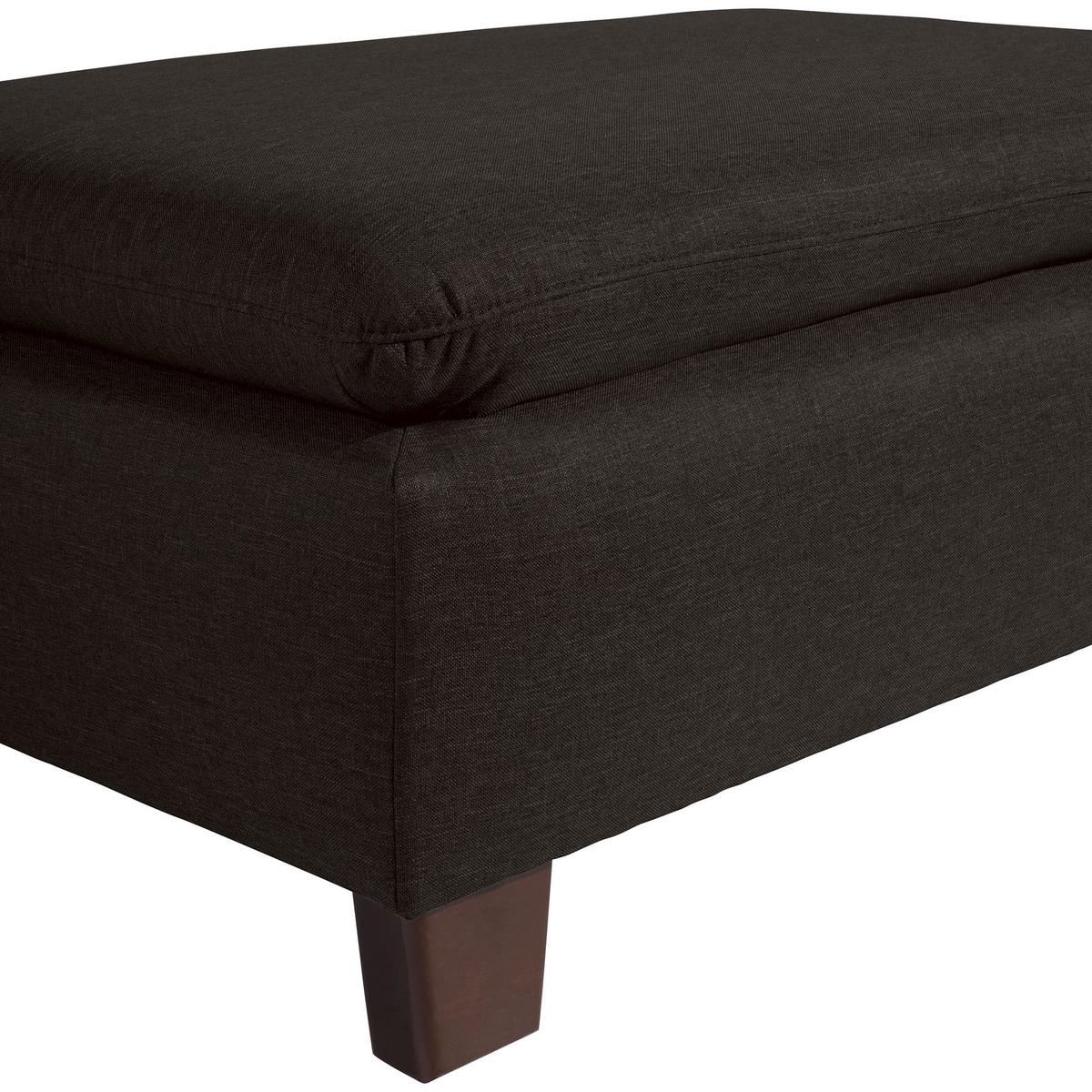 POLSTERHOCKER Kaylil Flachgewebe schoko - Mokka, Kunststoff (90/43/60cm) - 58aufmkessel