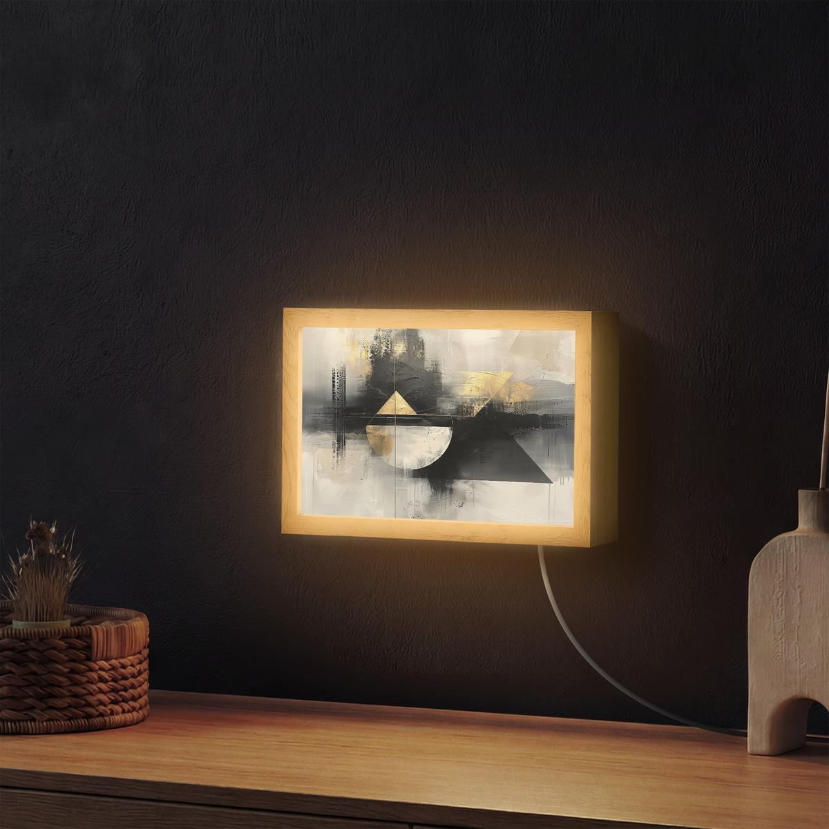 WANDLEUCHTE Abstrakt - Schwarz - Farbe - Modern 30x20 cm - Grau, Holzwerkstoff (30/20/8cm) - OnlyWow