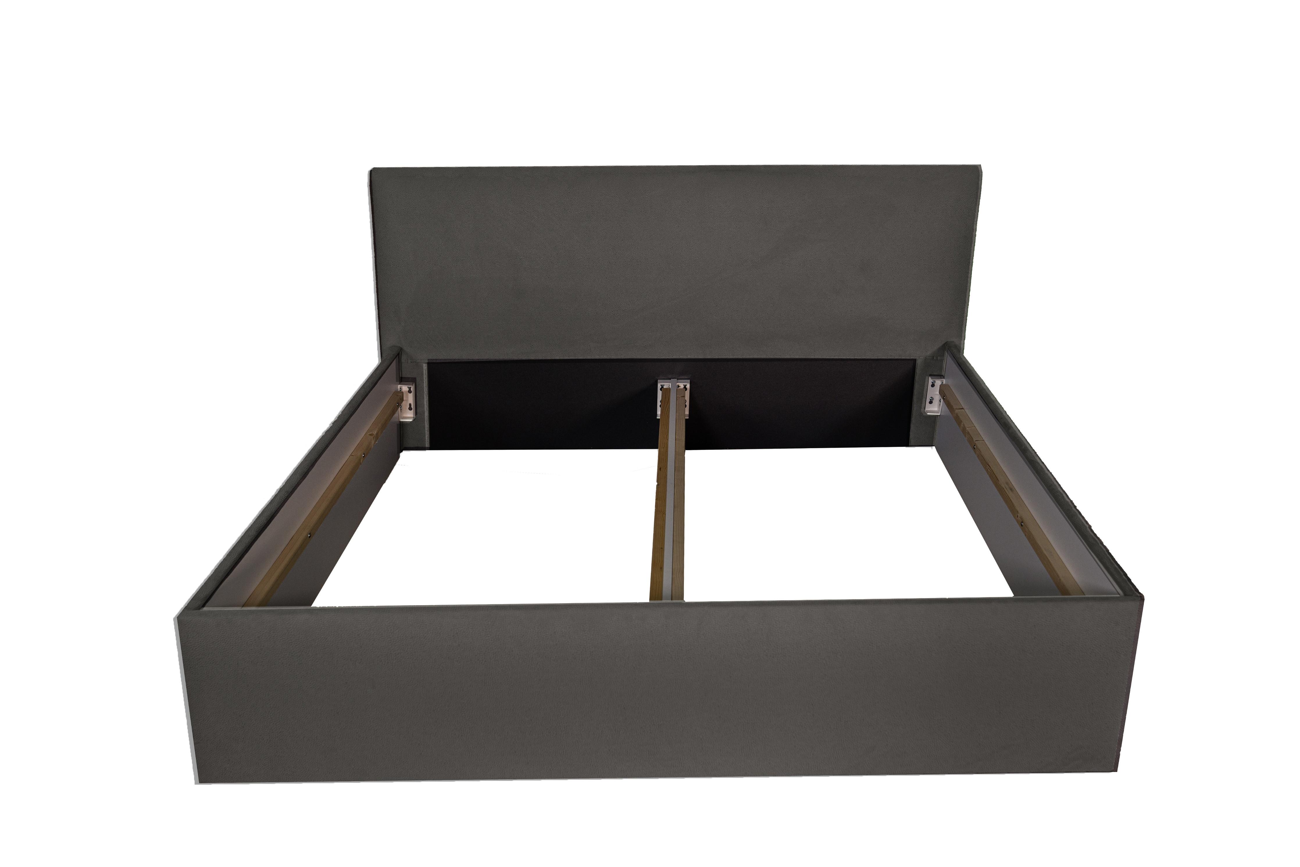 POLSTERBETT bali Charcoal 180 x 200 x 40 cm Stauraum Ohne Matratze und Lattenrost - Schwarz, Holz (180/200cm) - Halmon Schlafkomfort Betten 