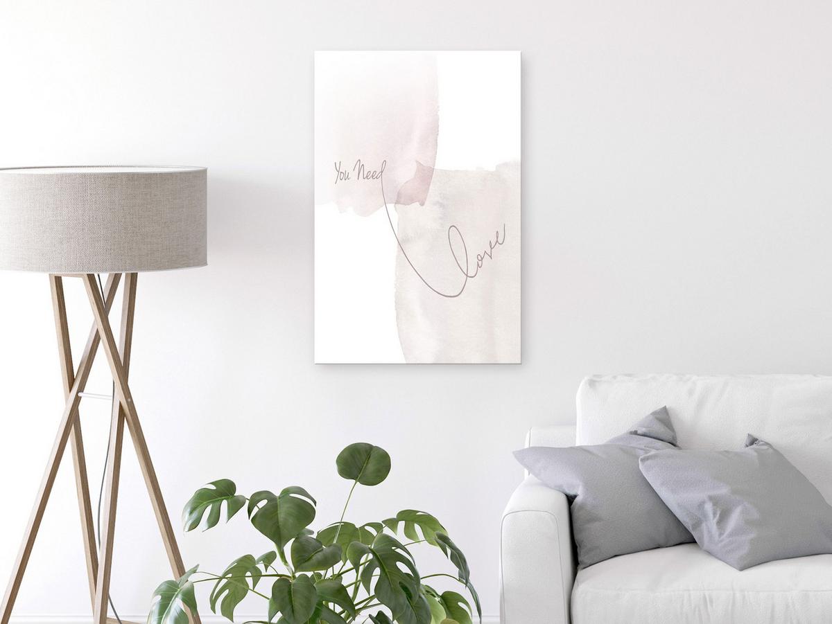 KUNSTDRUCK Weiß 60/90 cm - Weiß/Braun, Textil (60/90cm) - KUNSTLOFT