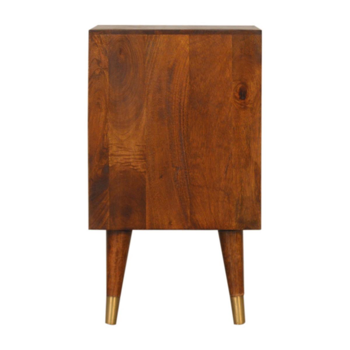NACHTTISCH Kastanien-Finish, 2 Schubladen, Gold und Braun - Goldfarben/Braun, Holz (35/60/40cm) - Artisan Furniture