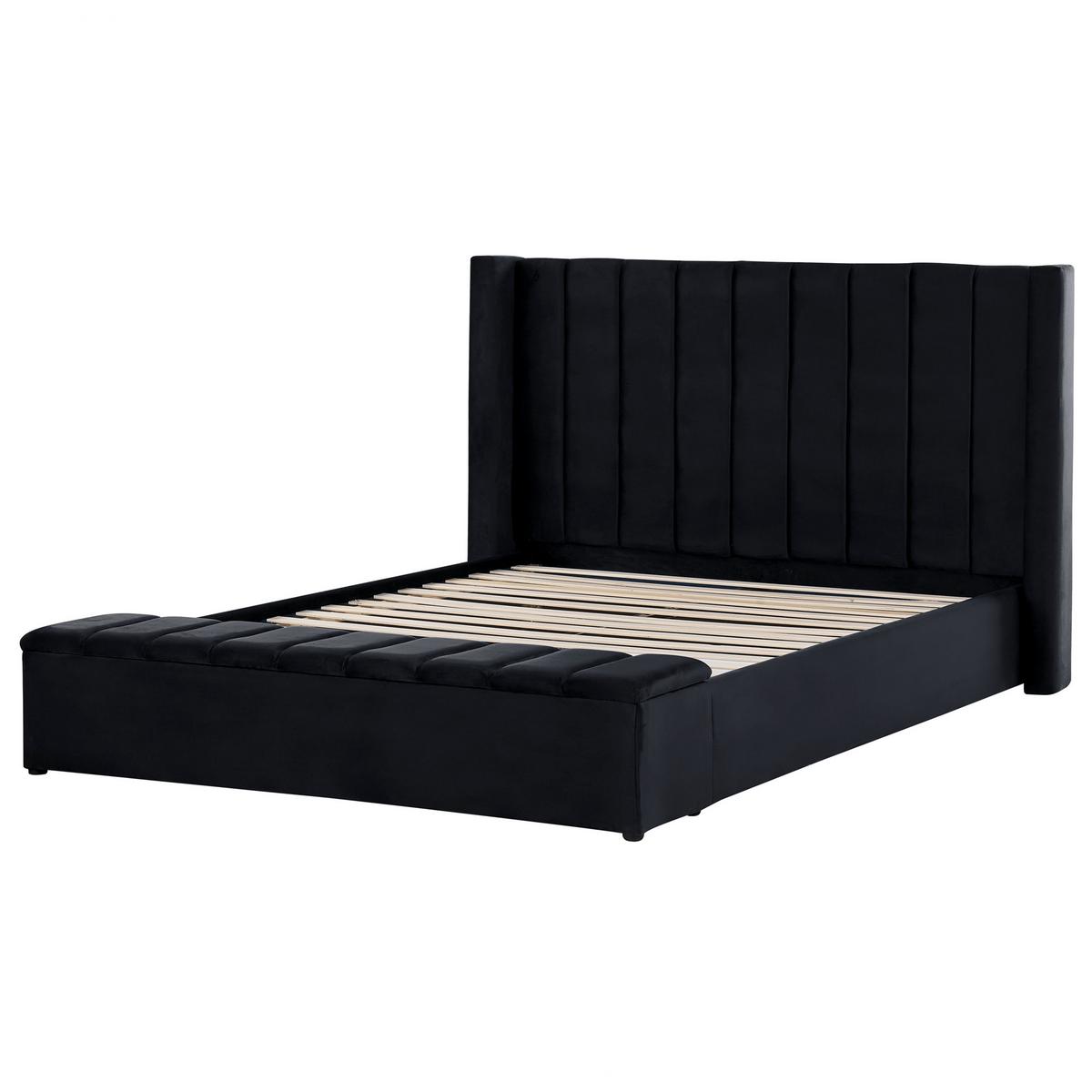 POLSTERBETT 180/200cm Schwarz Noyers - Schwarz, Textil (180/200cm) - Beliani