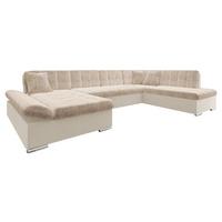 ECKSOFA Bergen Premium, Seite: Links - Beige/Silberfarben, Holz/Textil (345/76/205cm) - MIRJAN24