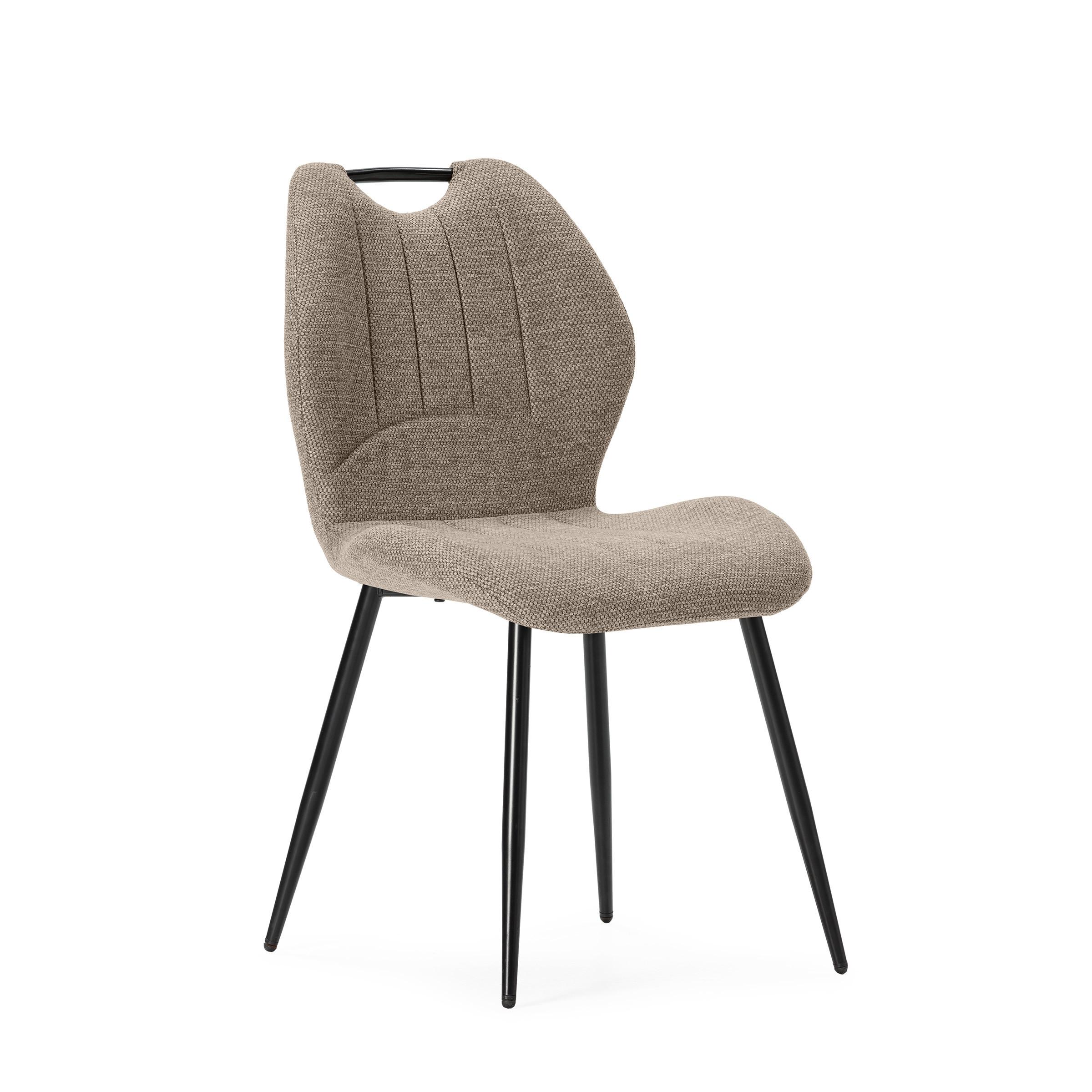 ESSZIMMERSTUHL Muli Braun 48/58/86 cm 4er-Set - Braun, Textil (58/86/48cm) - Calicosy