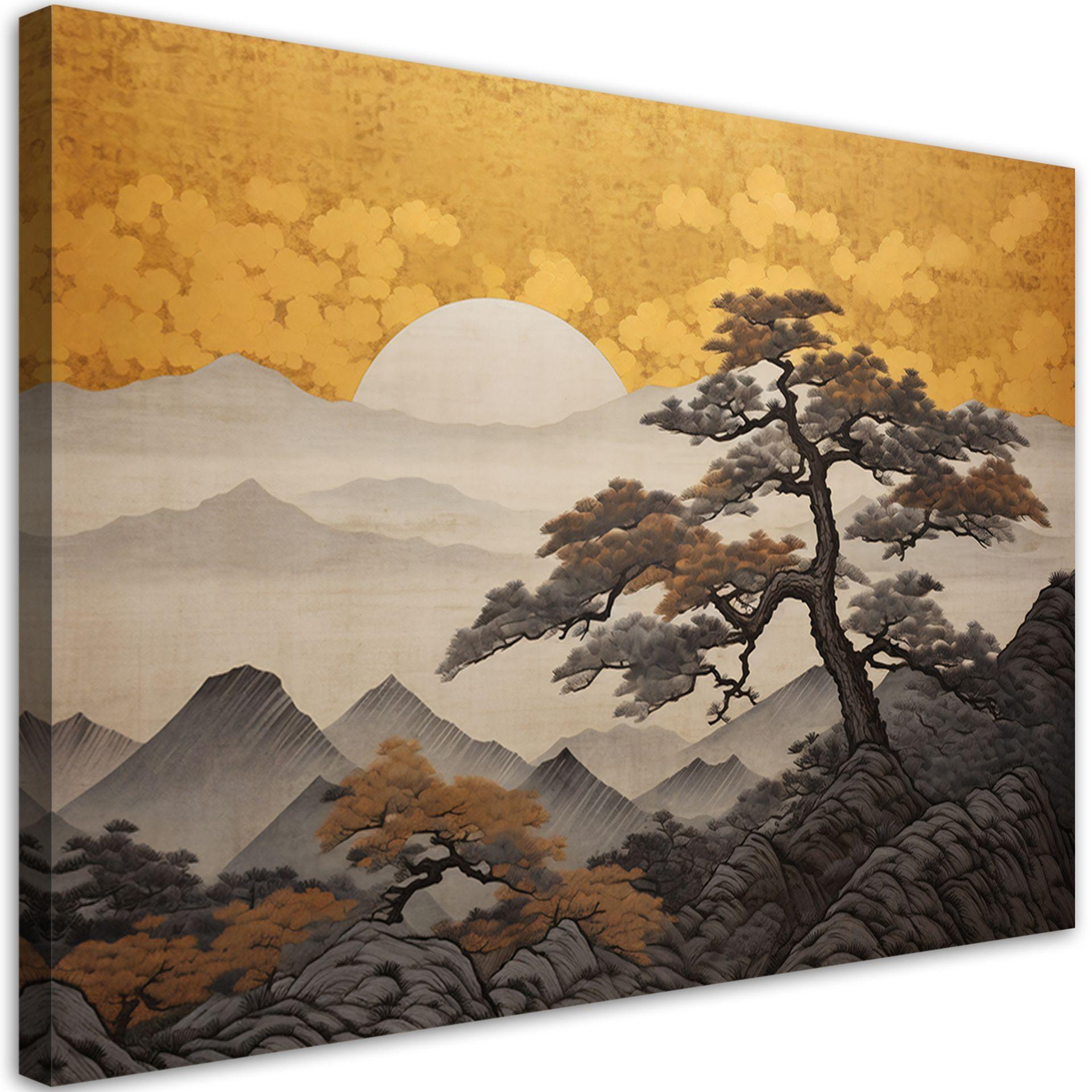 KUNSTDRUCK Gelb 90/60 cm - Gelb, Textil (90/60cm) - KUNSTLOFT