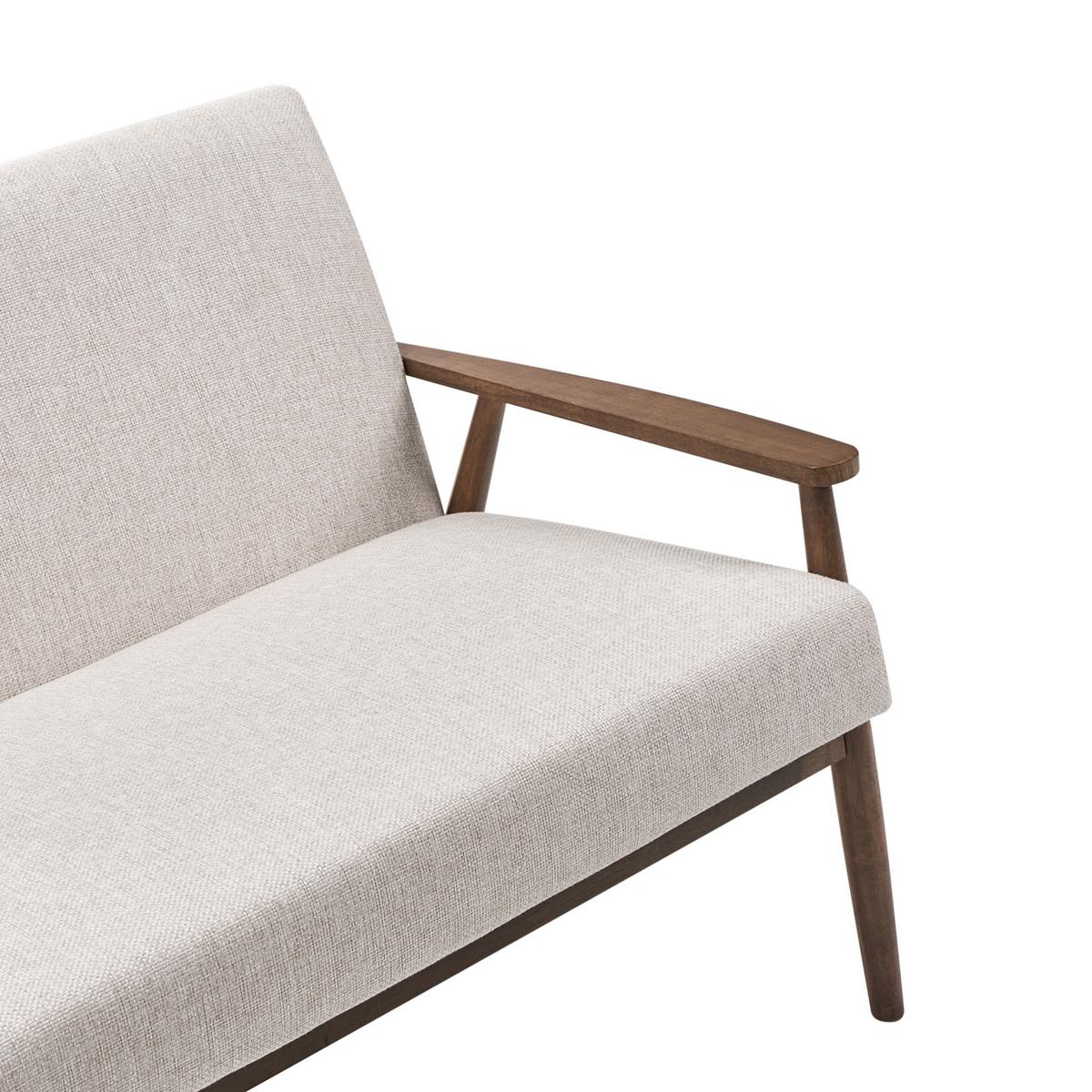 SOFA 3-Sitzer Dunkelbraun / Beige Esrum - Beige/Dunkelbraun, Holz/Textil (151/79/72cm) - Beliani