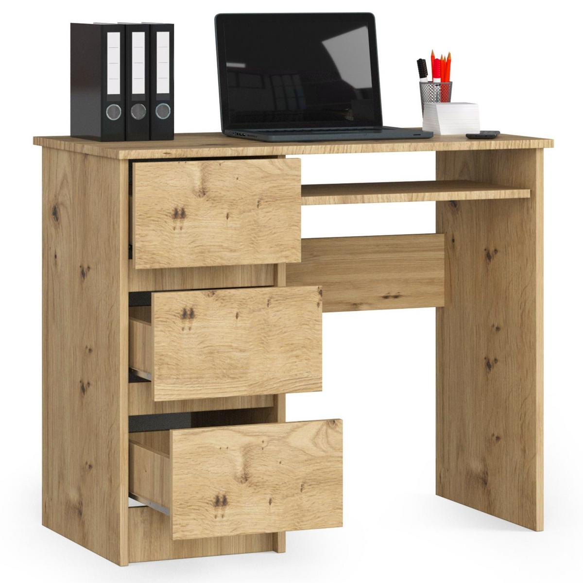 SCHREIBTISCH Eiche Artisan 77/90/50 - Eiche Artisan, Holzwerkstoff (120/53.6/77cm) - RAUMHIRSCH FURNITURE