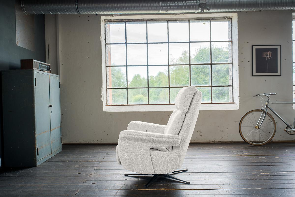 RELAXSESSEL NAMA Hellgrau Webstoff Relaxfunktion - Hellgrau/Schwarz, Textil/Metall (78/111/86cm) - KAWOLA