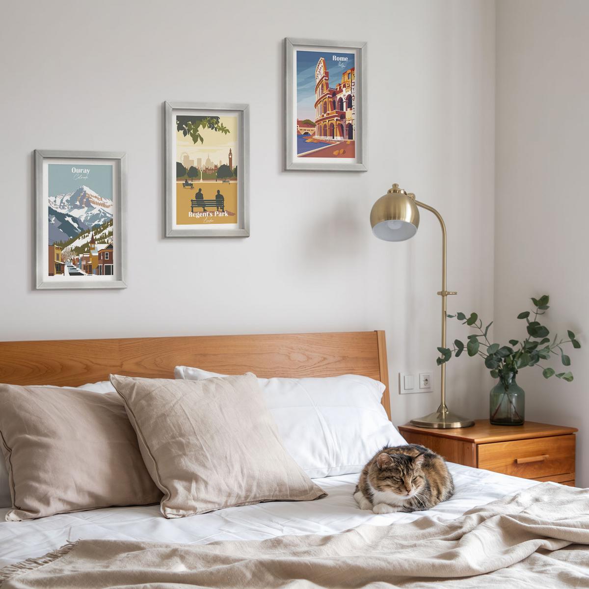 BILDER SET 3er Set - 20x30 cm Silberner Rahmen - Ouray Mountains London Coliseum - Silberfarben, Kunststoff (20/30cm) - TULUP