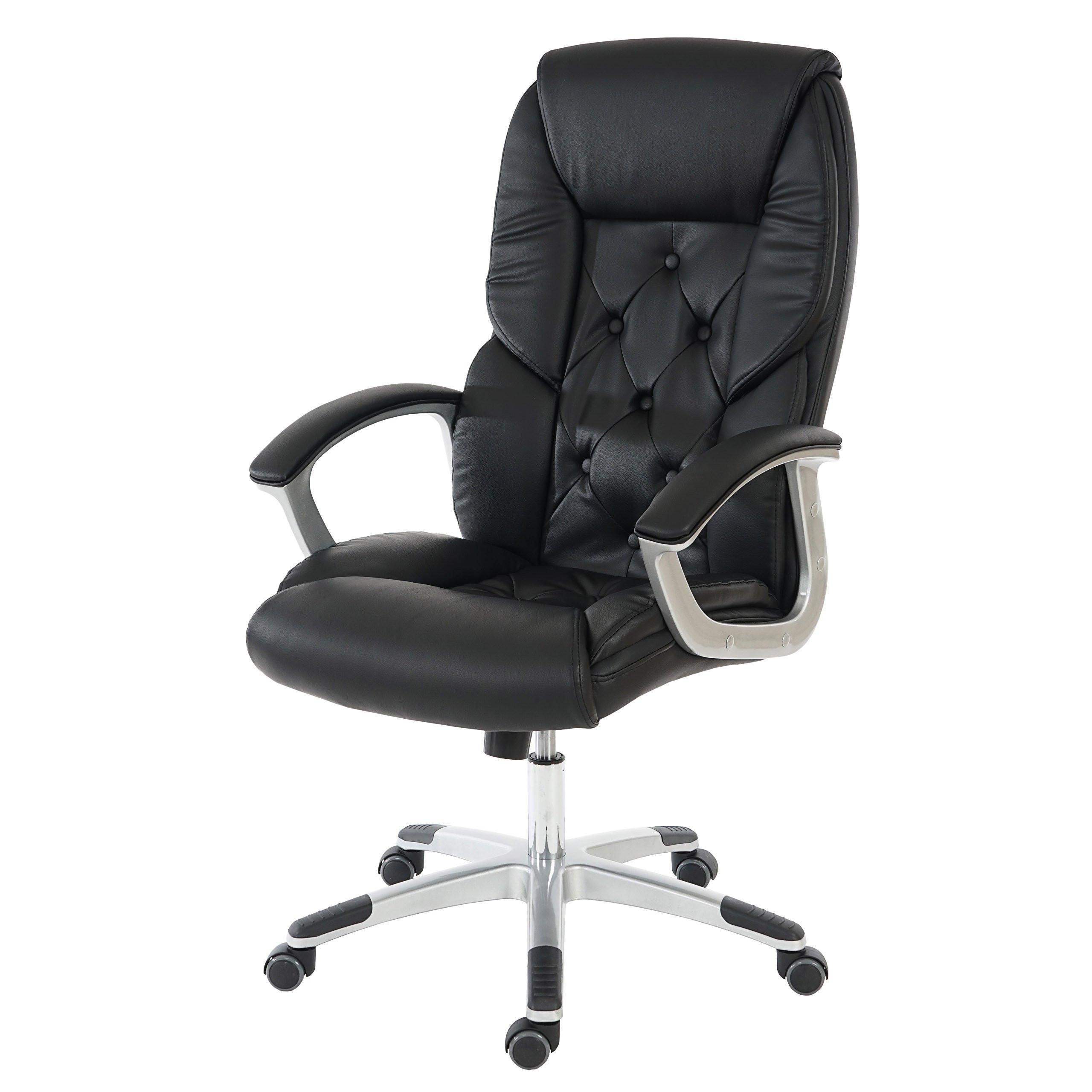 PROFI-BÜROSTUHL XXL Schwarz - Schwarz, Textil (68/125/77cm) - MCW