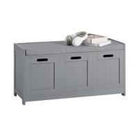 SCHUHBANK Grau - Grau, Holzwerkstoff (90/45/35cm) - SoBuy