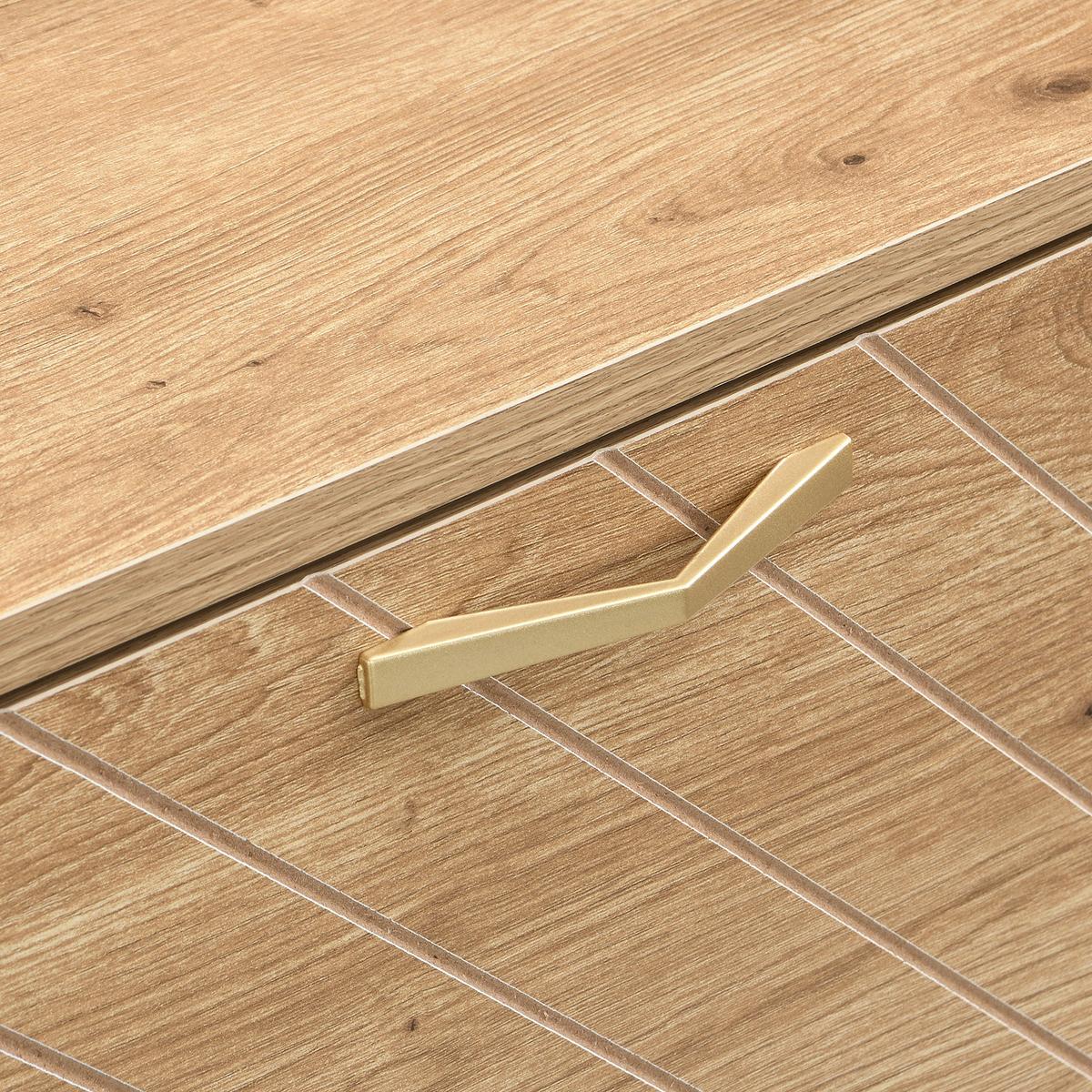 SCHUHREGAL 108 cm Holzoptik mit 4 Klappfächern & Metallfüßen für Flur - Eichefarben, Holzwerkstoff (108.5/100/24cm) - Urban Meuble