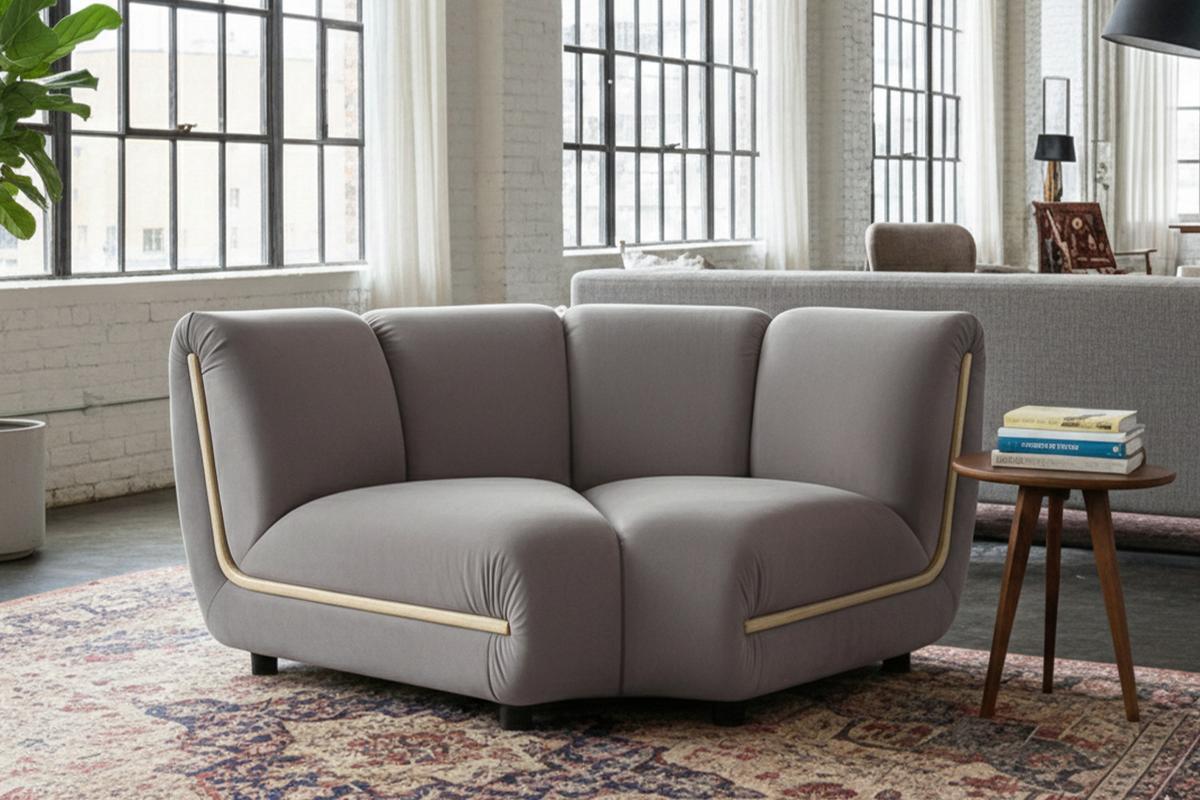 SESSEL LAYLA Taupe Velvet - Taupe/Schwarz, Buchenholz/Textil (166/74/99cm) - KAWOLA