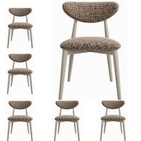 POLSTERSTUHL Mallow – 6er Set – Holzbeine in Kaschmirfarbe – Weiche Sitzfläche und Rückenlehne – Braun Chenille - Kaschmir/Braun, Holz/Textil (53/79/49cm) - WFL GROUP