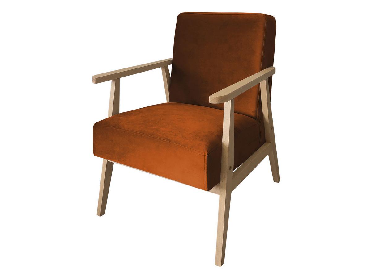 SESSEL Retro - Bronzefarben/Naturfarben, Holz/Textil (59/76/67cm) - MIRJAN24