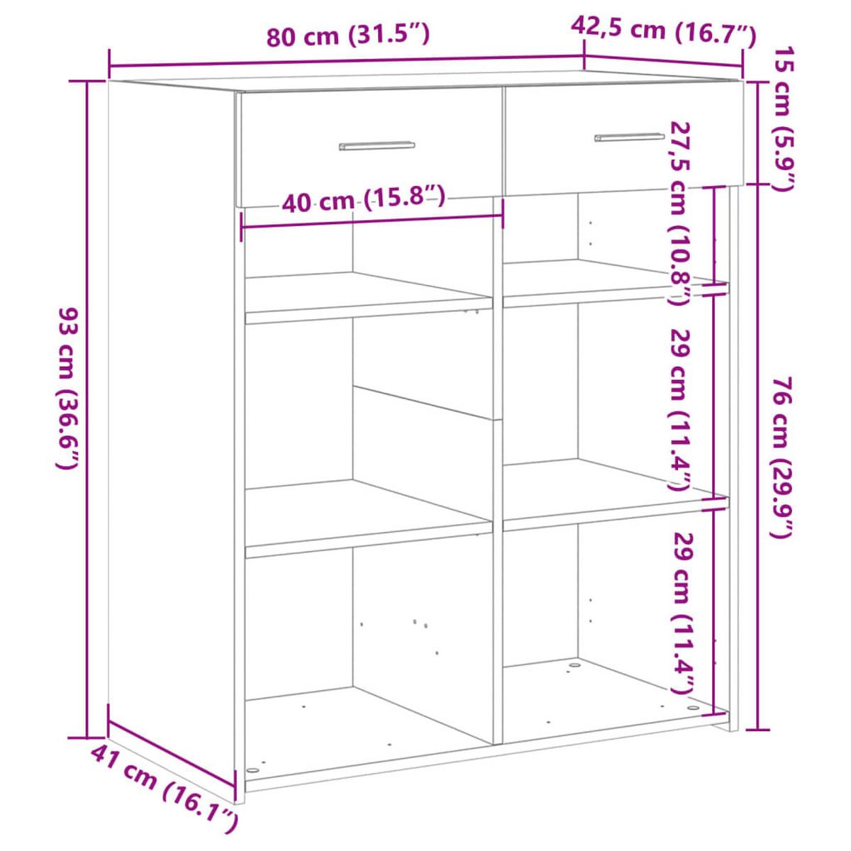 KOMMODE Boyd 80/42.5/93 cm - Weiß, Holzwerkstoff (80/93/42.5cm) - Nettlife