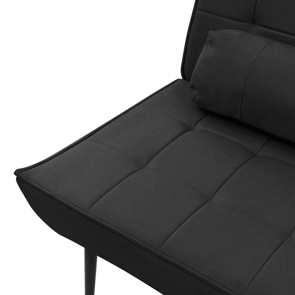 SESSEL Wohnzimmer aus Kunstleder-PU Schwarz Relaxsessel mit Lendenkissen - Schwarz, Metall (97/100/79cm) - ML-DESIGN