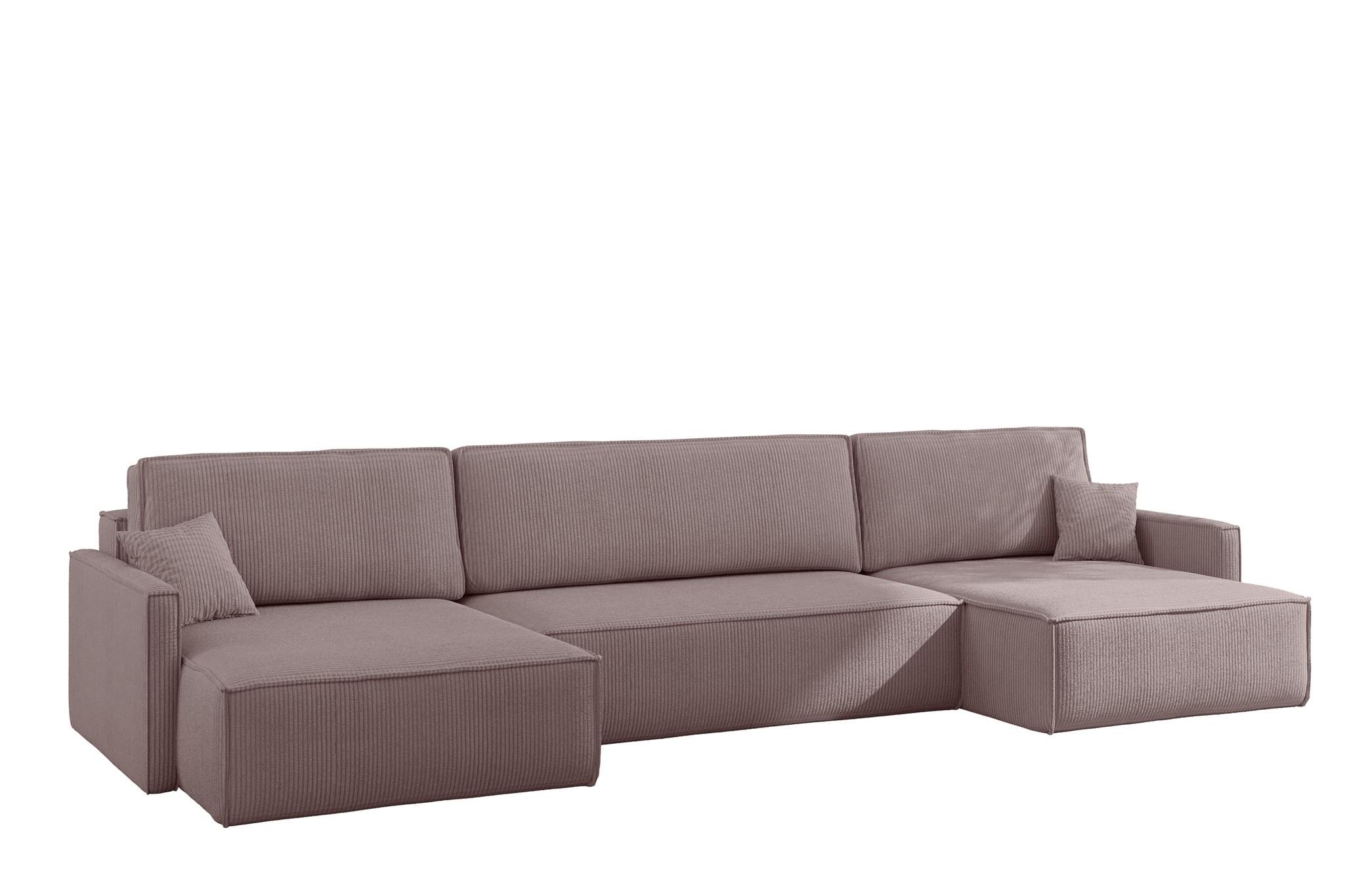 WOHNLANDSCHAFT Louis Scala - Violett, Holzwerkstoff/Textil (348/83/142cm) - Fun Möbel