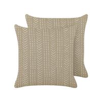 DEKOKISSEN 2er-Set Cremeweiß 45/45 cm Senecio - Ecru, Naturmaterialien/Textil (45/45cm) - Beliani