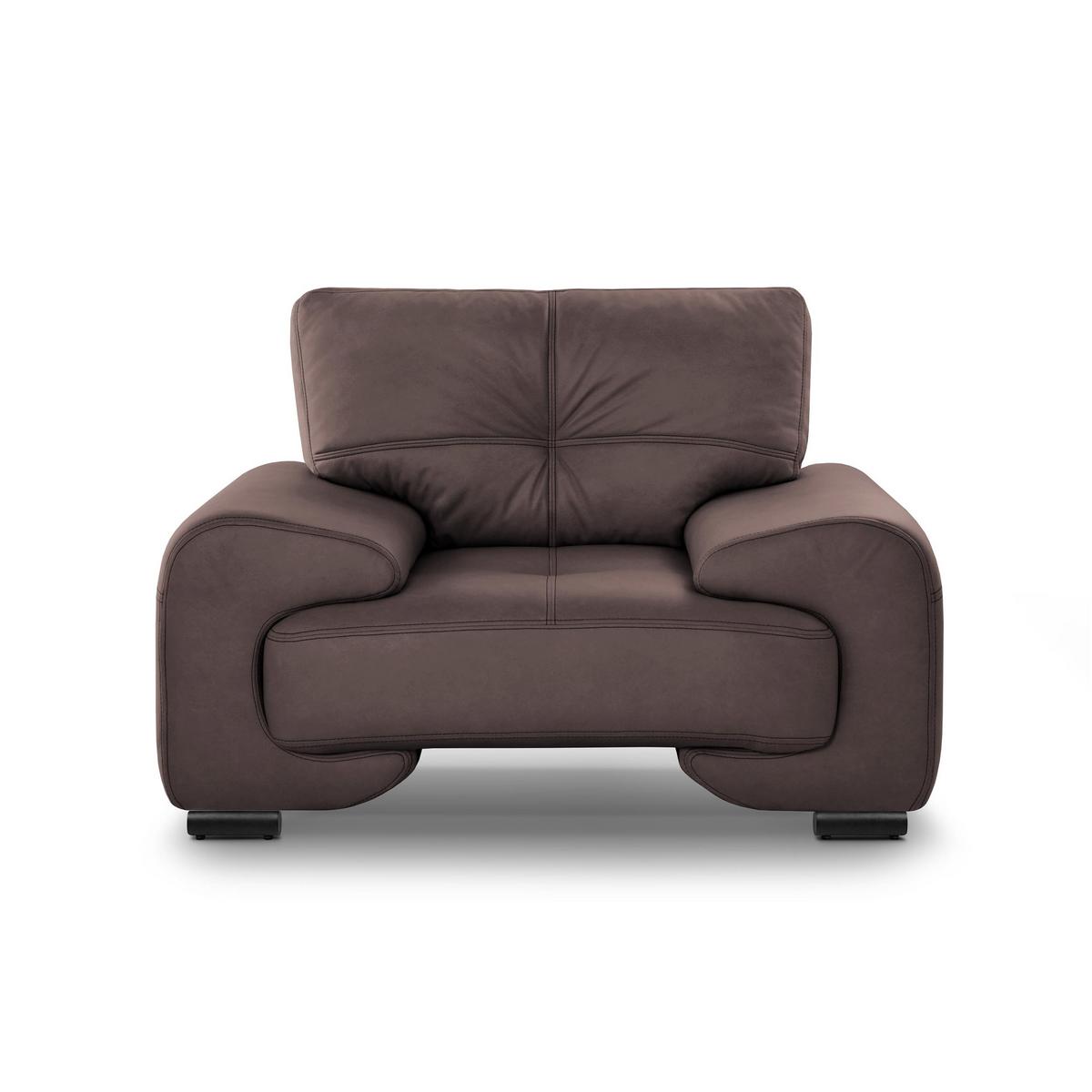 RELAXSESSEL Omega aus Kunstleder, Dunkelbraun - Dunkelbraun/Schwarz, Leder (128/88/98cm) - Beautysofa