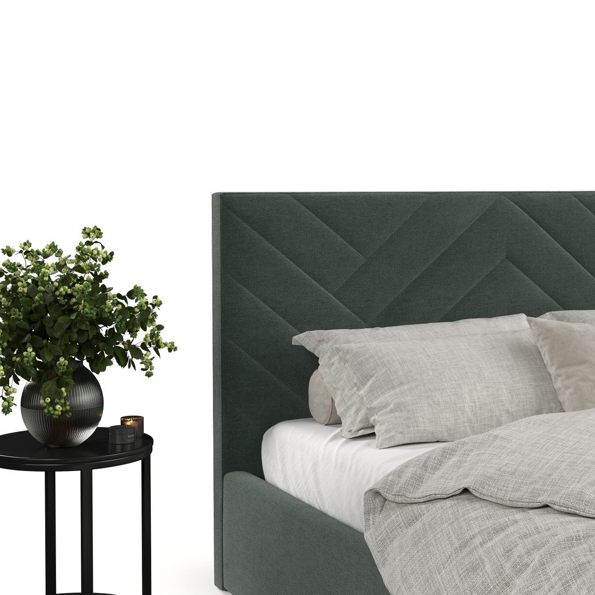 POLSTERBETT Arco 180/200 cm Grün im Asti Stoff - Schwarz/Naturfarben, Holz/Holzwerkstoff (180/200cm) - AltaBeds