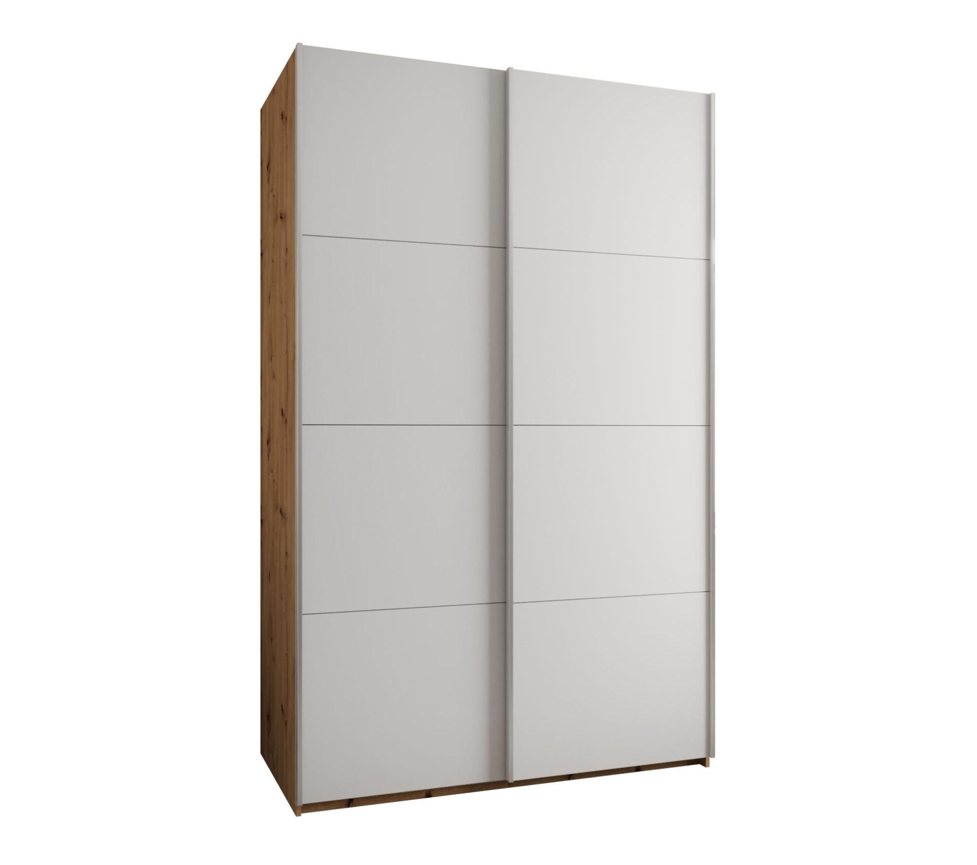 SCHWEBETÜRENSCHRANK 245,5/150/64 2-türig - Silberfarben/Weiß, Holz/Metall (150/245/64cm) - Abiks Möbel
