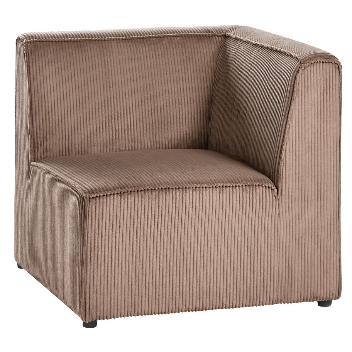 ECKSOFA Modul 4-Sitzer linksseitig Sandbeige Cord mit Ottomane Lemvig - Sandfarben/Beige, Textil (250/166cm) - Beliani