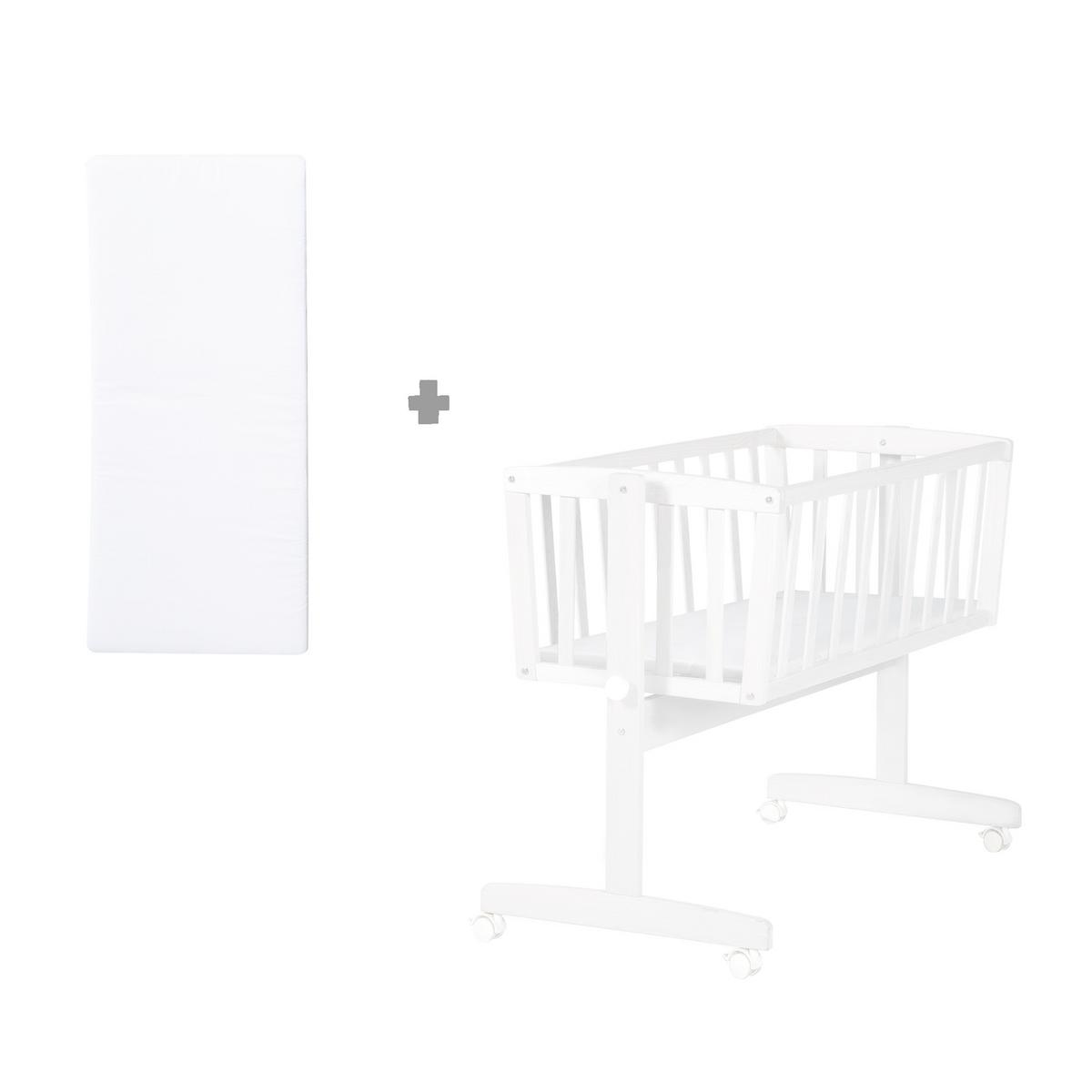 BABYWIEGENSETT - Weiß, Holzwerkstoff/Textil (40/90cm) - Roba