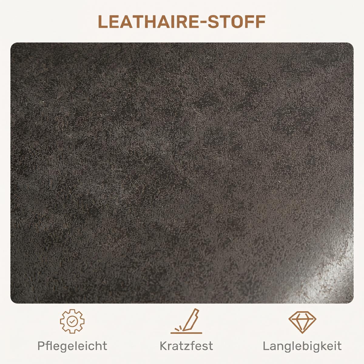 BARHOCKER 2er Set Mikrofasertuch Dunkelgrau - Dunkelgrau/Schwarz, Textil/Metall (43/110/46.5cm) - HOMCOM