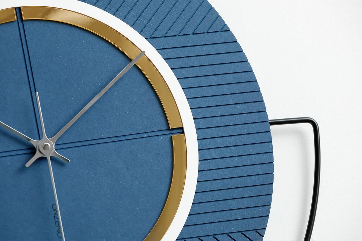 WANDUHR Design Blau 55/50 cm - Blau, Holzwerkstoff/Metall (1.8/50/1cm) - ONZENO