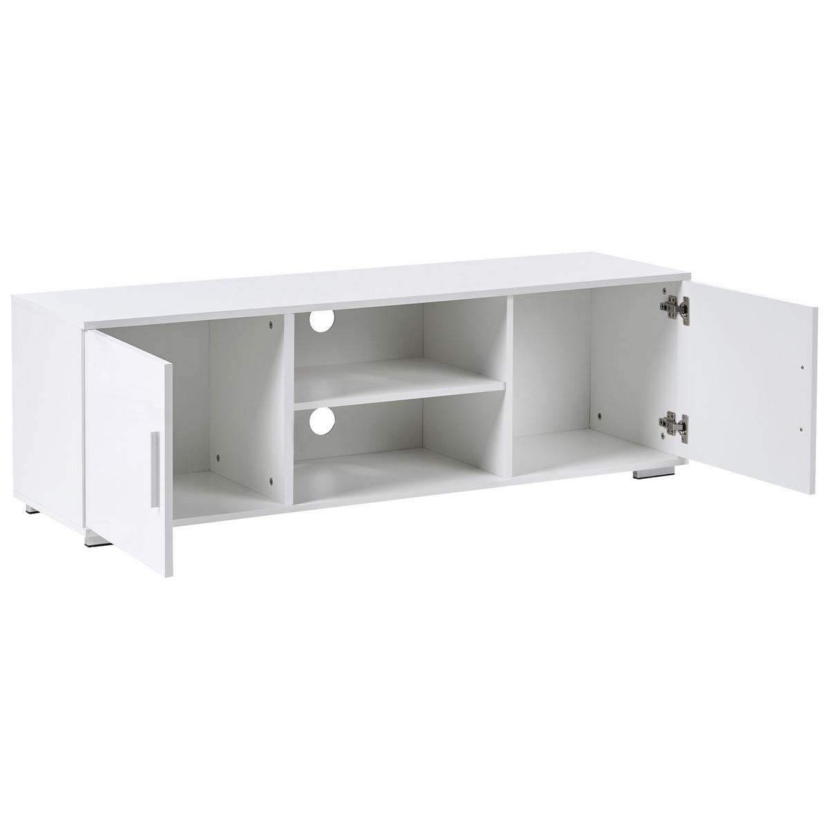 TV-MÖBEL Weiß Chilliwack - Dunkelgrau/Weiß, Holzwerkstoff (140/42/40cm) - Beliani
